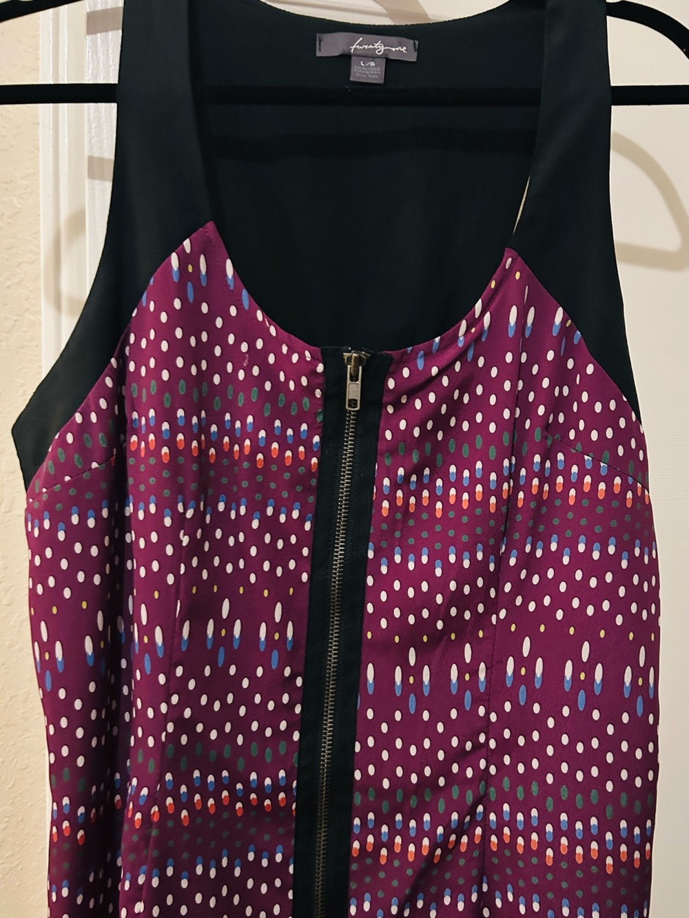Forever 21 Purple Strapless Zip-Front Printed Dress